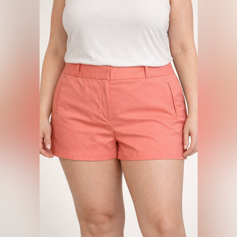 Worthington Peach Tailored Shorts Size 18 NWT Mid-Rise Career Summer